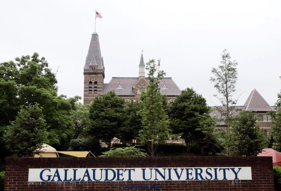 The campus of Gallaudet University is shown on Monday, May 8, 2006 in Washington.  The newly chosen president of Gallaudet University, the nation's only liberal arts college for the deaf, faced student protests and a possible faculty no-confidence vote Monday in a dispute that she said comes down to whether she is "deaf enough" for the job.  (AP Photo/Evan Vucci)