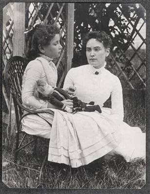 Helen Keller (8) with Anne Sullivan on vacation in Cape Cod